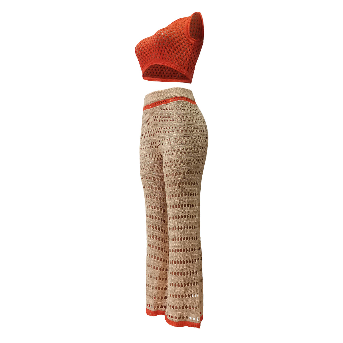 Urban Fashionable Knitted Hand Crochet Outdoor Sports Casual Suit Women Clothing