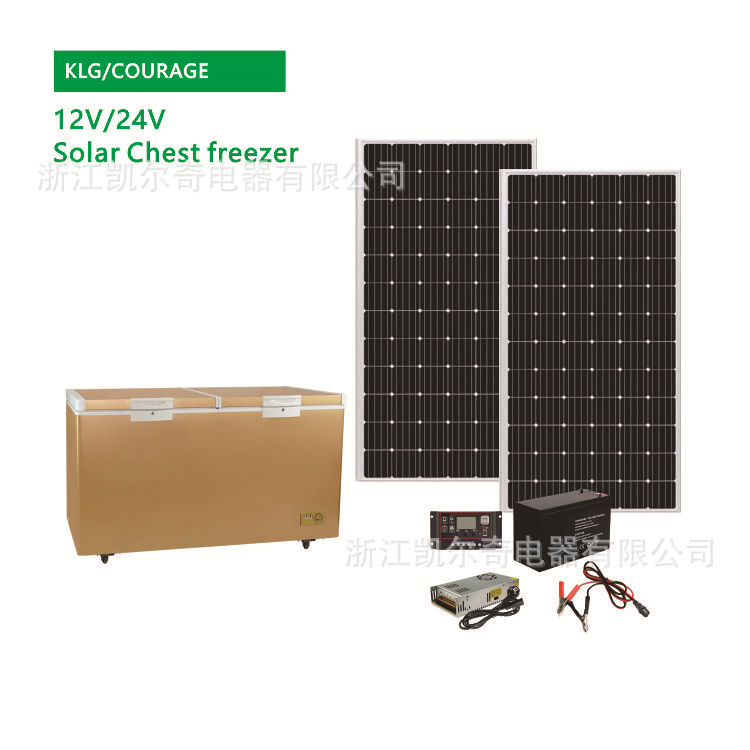 Solar Freezer 12V 450L Horizontal Freezer Commercial Supermarket Refrigerated Single Temperature Freezer Ice Cream