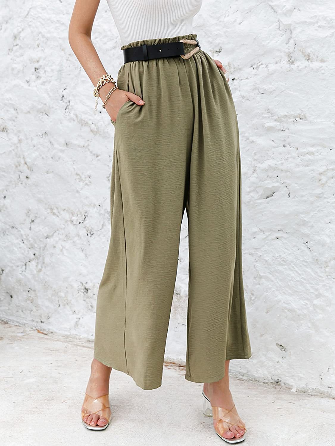 Women's Daily Simple Style Solid Color Ankle-length Pleated Wide Leg Pants display picture 17