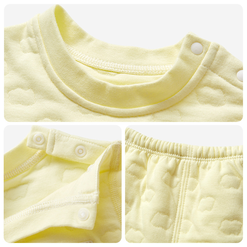 Ropa interior térmica para niños Otoño e Invierno niños y niñas ropa dividida bebé tocando fondo fino traje acolchado bebé otoño ropa pantalones largos