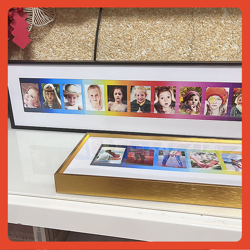Β Polaroid Photo Paper Rainbow Photo Frame Tabletop Photo Stand Aluminum Alloy Couple Photo Mounting Frame Custom-Made