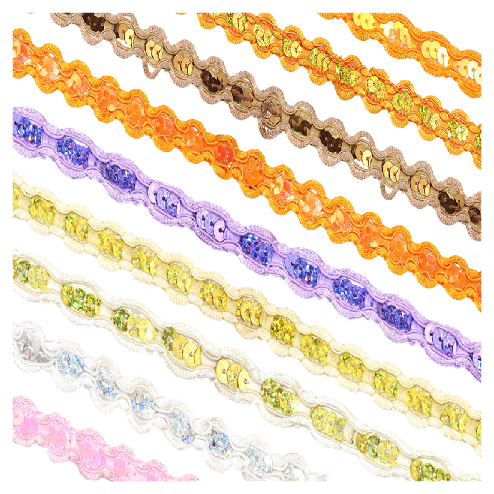 Fábrica al por mayor círculo borde triángulo borde accesorios de ropa tres flores de oro encaje étnico madreselva borde