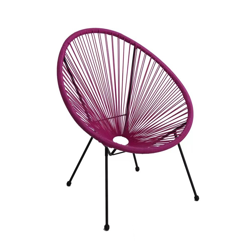 Silla de relajación de balcón para una sola persona silla de respaldo de caña al aire libre silla de playa huevo estilo silla mecedora solar image 11