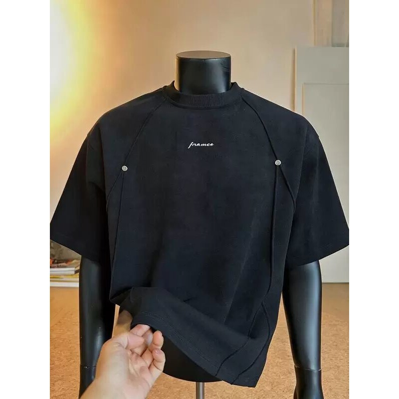 American-Style Deconstructed Rivet Short-Sleeved Shirt for Men, Summer 2026 New Casual Loose Large-Size Half-Sleeved Top T-Shirt American-Style Deconstructed Rivet Short-Sleeved Shirt for Men, Summer 2026 New Casual Loose Large-Size Half-Sleeved Top T-Shirt