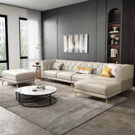 现代客厅皮沙发北欧简约小户型现代轻奢风意式极简沙发家具厂