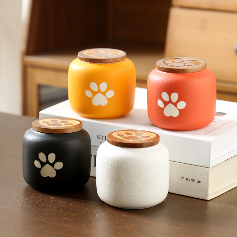 Ceramic Pet Urn Small Pet Cat and Dog Funeral Supplies Storage Sealed Jar Cross-Border Wholesale Can Be Customized with Pictures and Text