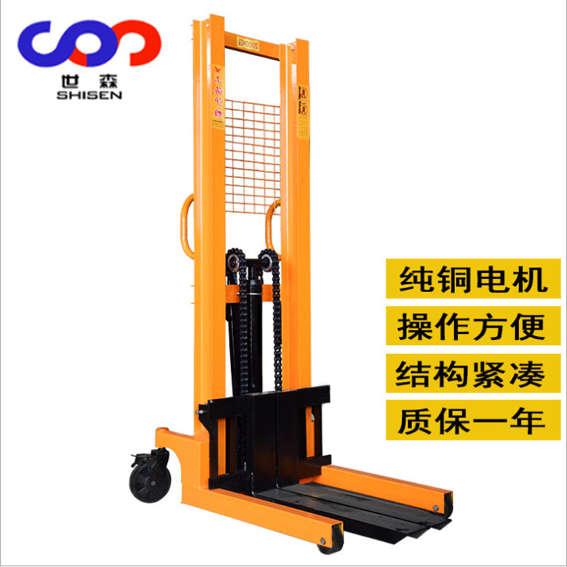 简易小型龙门架叉车 1吨1.5吨2吨手动小堆高车