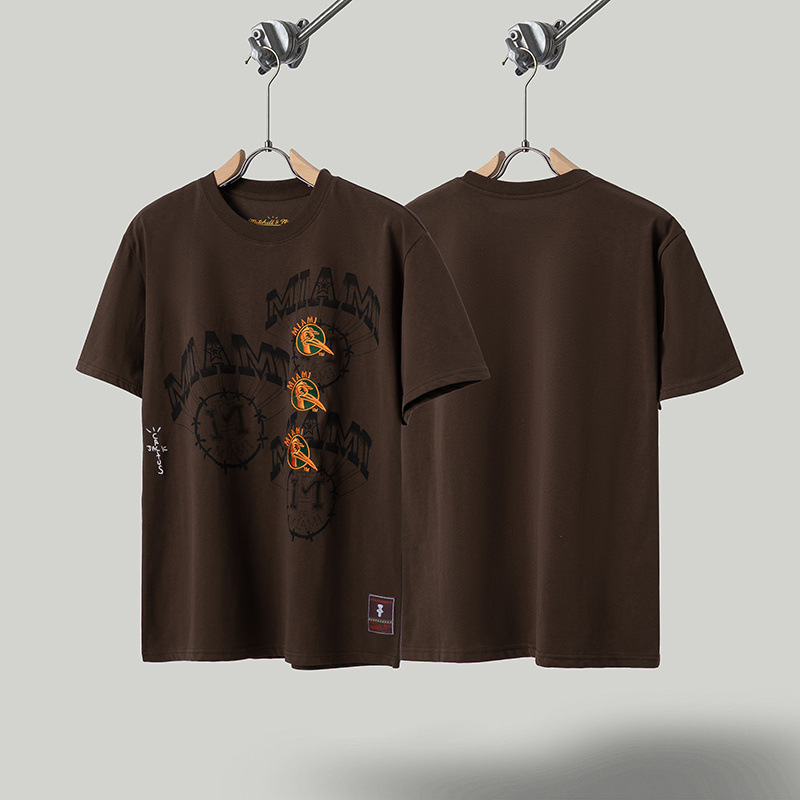 Travis Scott Short-Sleeved 2025 Summer New Ts Joint Kaws Fujiwara Hiroshi American Hip-Hop Trendyy T-Shirt