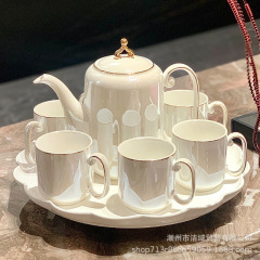 ティーポットティーポットセット新中国式家庭用陶磁器水セット新婚ジョー・引っ越し新居プレゼント