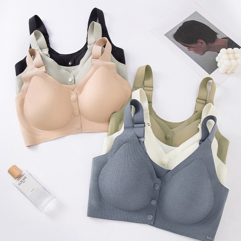 Three-in-one middle-aged and elderly nursing underwear beautiful secret honey 1023 plus size without steel ring front buckle fixed cup seamless bra Three-in-one middle-aged and elderly nursing underwear beautiful secret honey 1023 plus size without steel ring front buckle fixed cup seamless bra