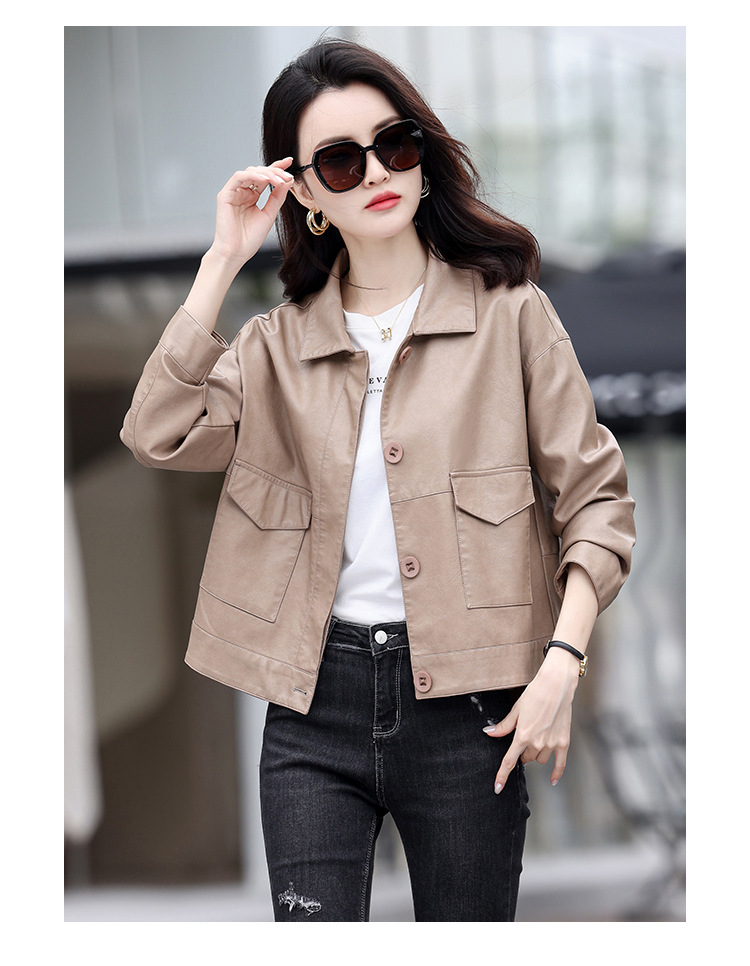 D3605 1520K ÁO DA NỮ HEFTDTH MÙA XUÂN THU ĐÔNG PHỤC CỔ CỔ ĐIỂN THỜI TRANG NỮ G04 SẢN PHẨM MỚI