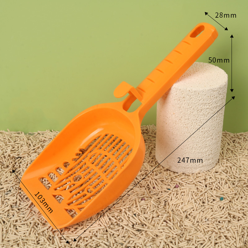 Pala especial de arena para gatos de plástico de orificio fino, pala de estiércol de mango largo grande, recogida de heces huecas, pala de arena de tofu, pala de estiércol de gato
