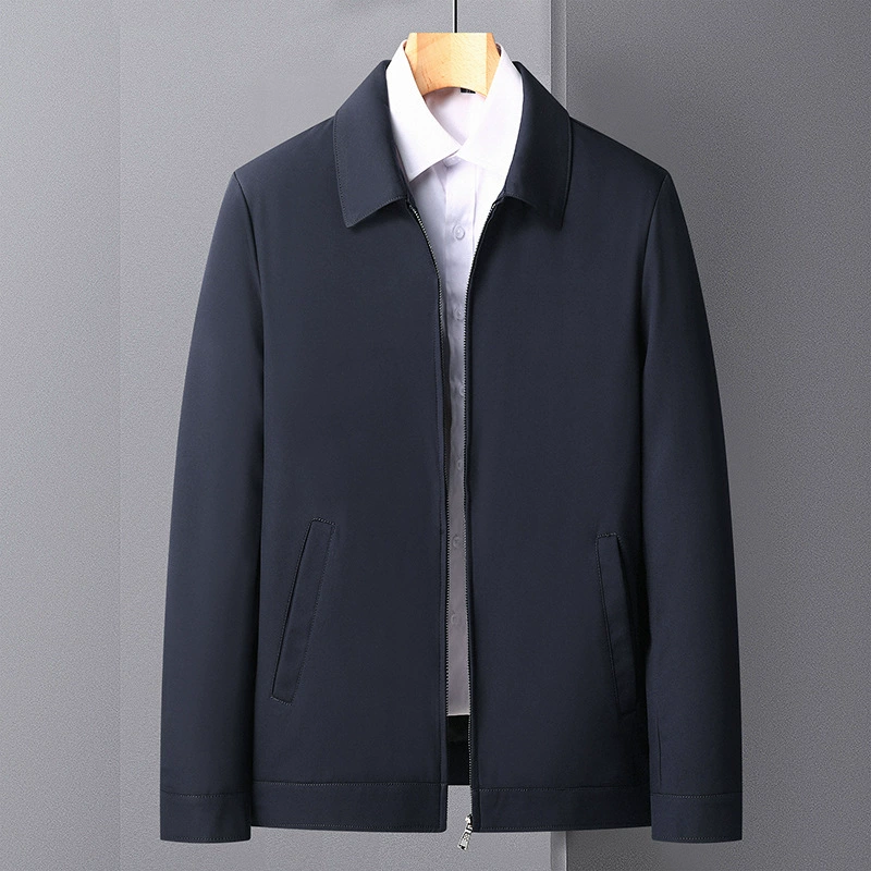 9821 осенняя тонкая верхняя одежда для папы среднего возраста с лацканами, куртка для кадров среднего и пожилого возраста, мужская зимняя куртка на флисовой подкладке