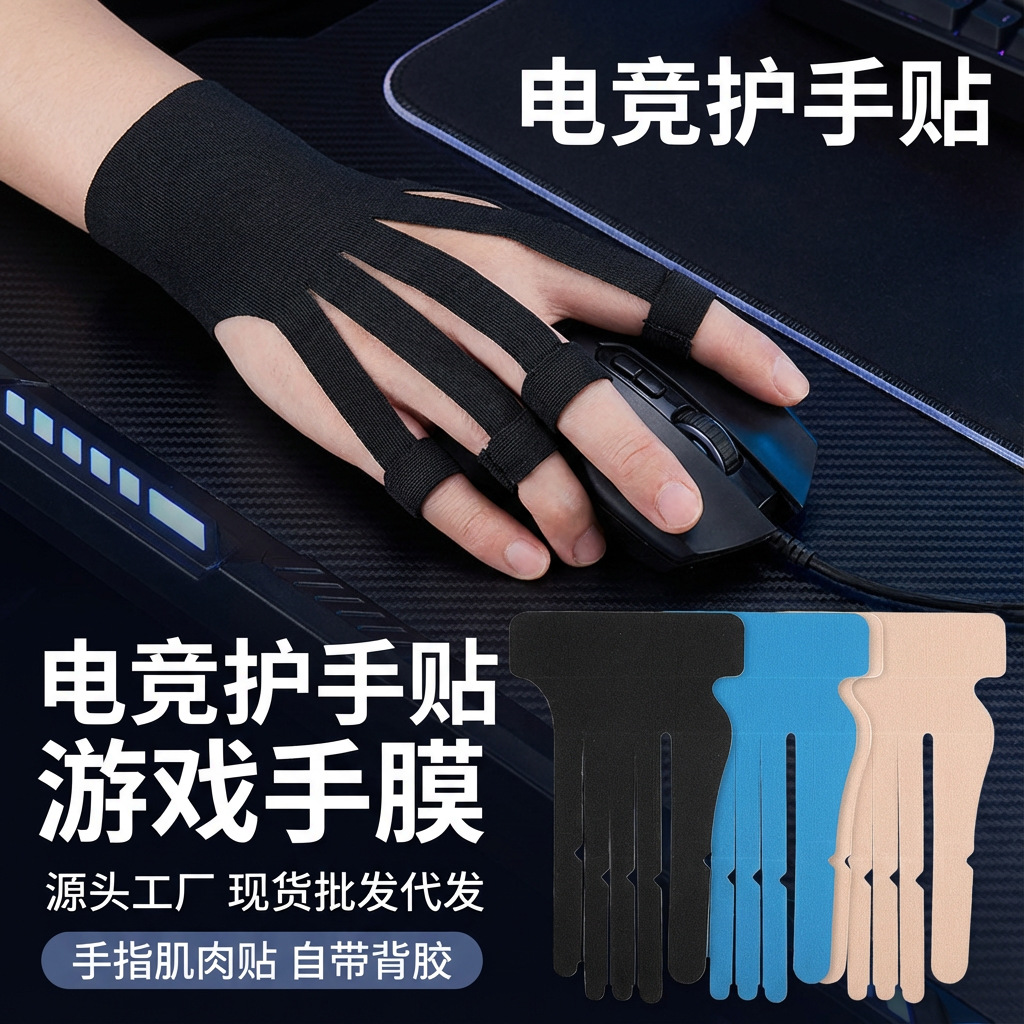 E-Sports Mouse Finger Muscle Patch Support for Sports, Wrist and Finger Pressure Relief, Mouse Internal Bandage Patch, Fixed Elasticity