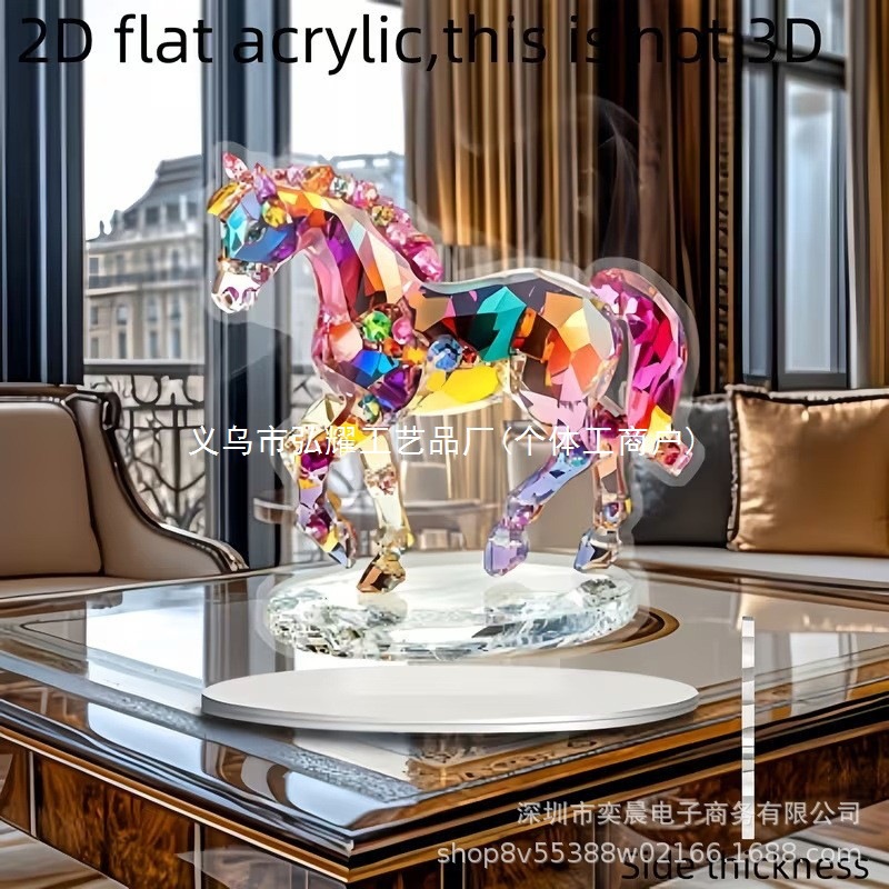 Colgante creativo transfronterizo nuevo caballo para el éxito acrílico decoración plana decoración de escritorio decoración para el hogar