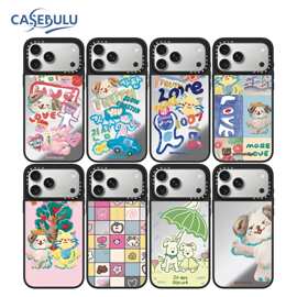 潮牌涂鸦狗狗适用苹果iPhone18ProMax/17/16手机壳网红镜面保护套