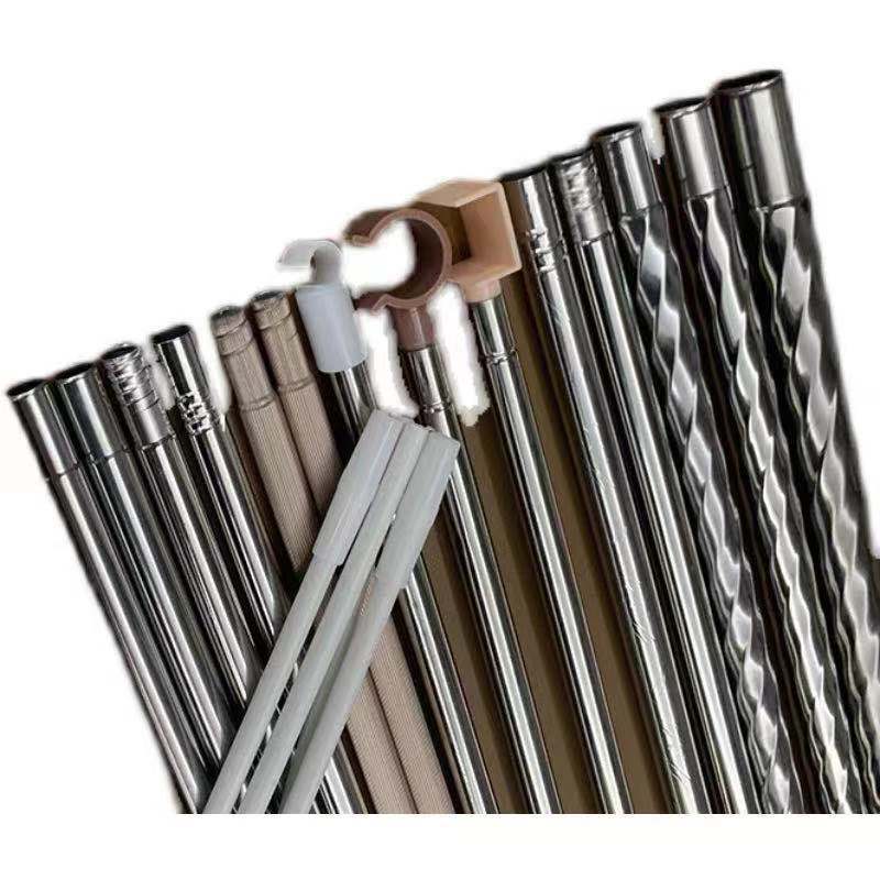 Mosquiteros de soporte de barra de hierro de acero inoxidable de una sola raíz para comprar accesorios de rieles de barra de ventilador de barra transversal columna vertical doméstica superior cuadrada