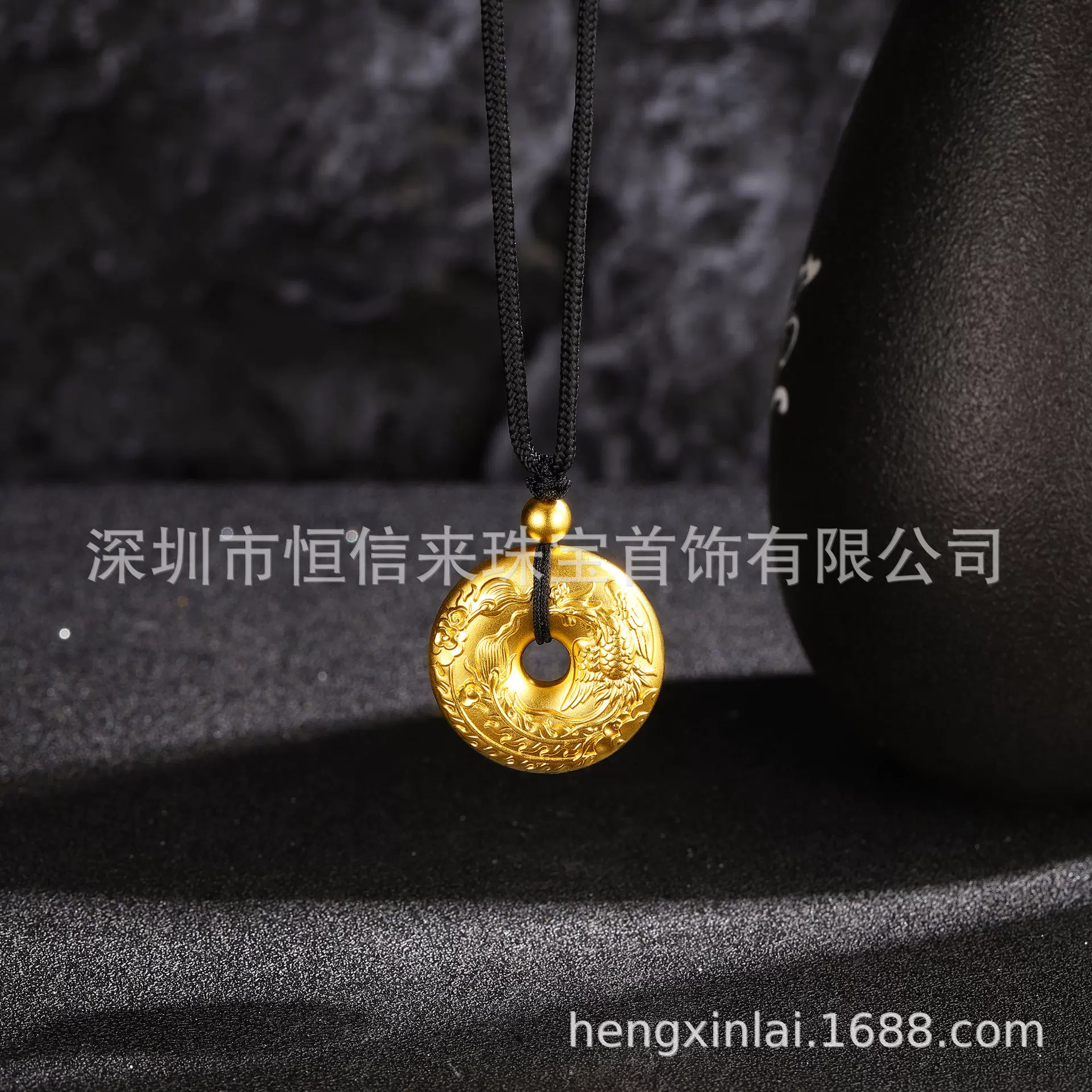 古法黄金项链吊坠制造足金999项链坠链加工黄金链坠制造古法点钻