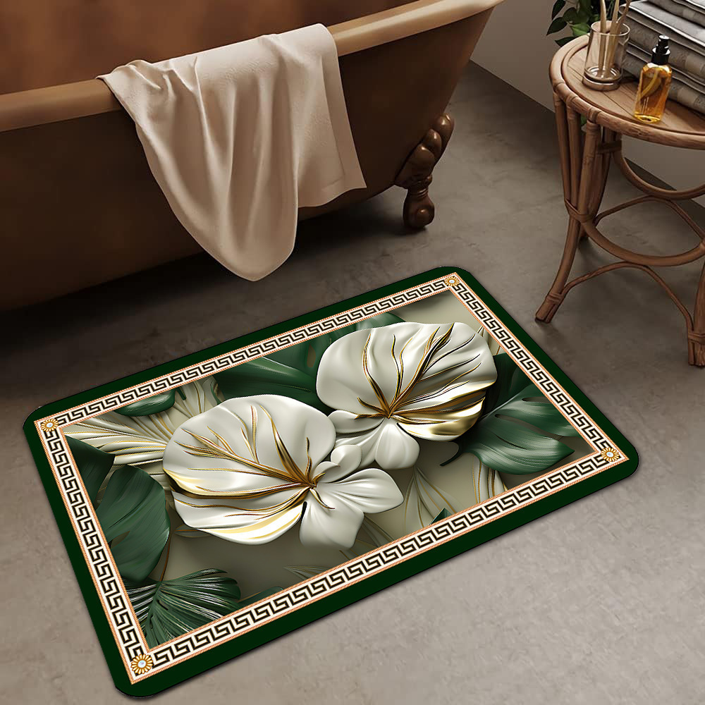 Alfombrilla de barro de diatomeas de flores tridimensionales de lujo ligero transfronterizo, alfombrilla de baño, alfombrilla de pie absorbente y antideslizante para el hogar, alfombrilla de entrada