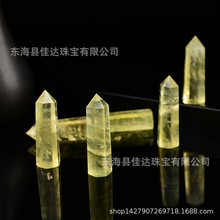 天然黄水晶单尖六棱水晶柱能量石原石打磨工艺品