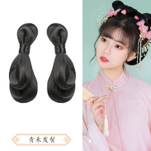 汉服假发包女古装唐风发型明制飞天发髻古风造型日常垫发牛角包