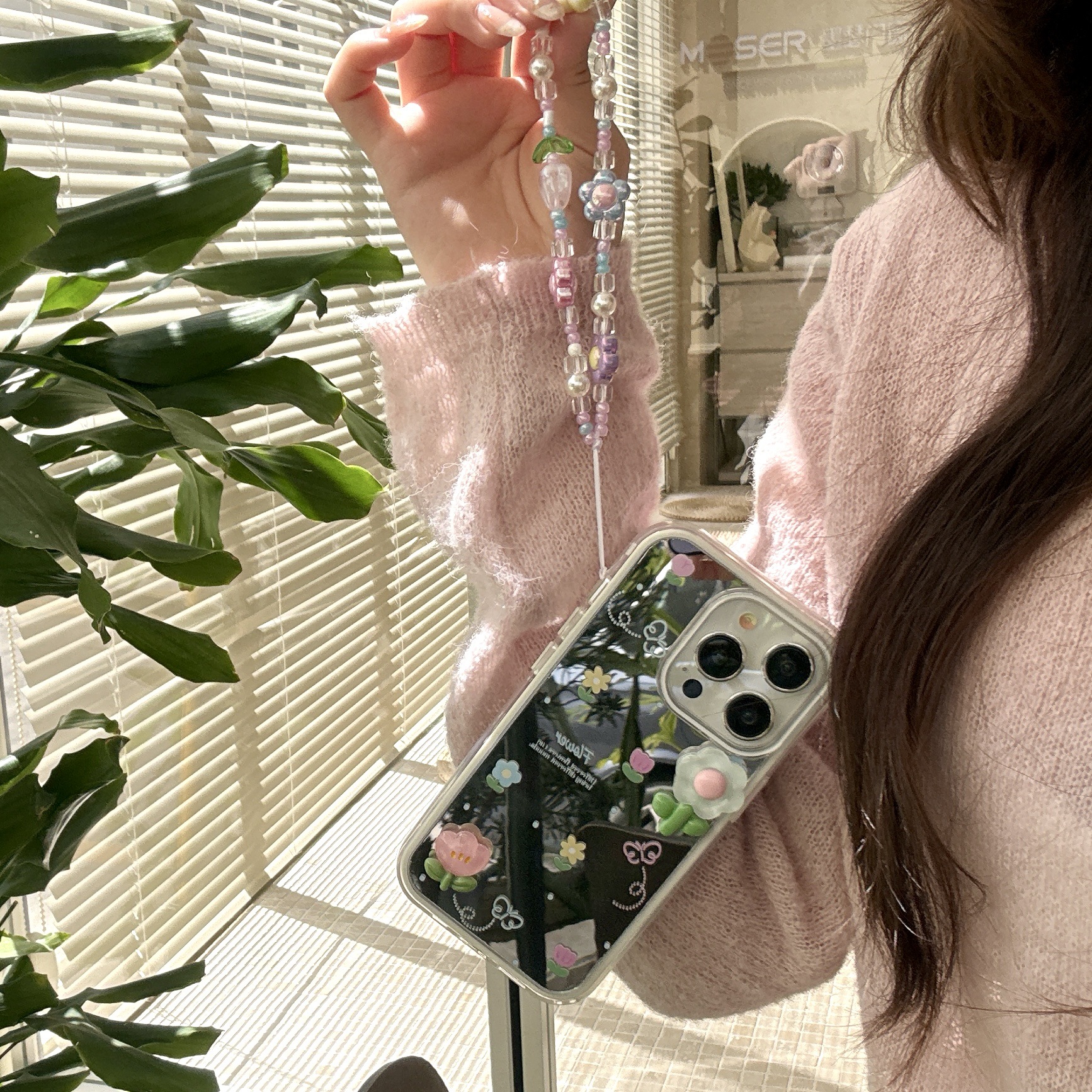 Tulipanes tridimensionales suaves de verano para Apple 15/16 funda para teléfono móvil 14Pro espejo 16ProMax flor 13