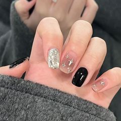 【黑夜公主】暗黑顯白氣質美甲短款手工穿戴甲簡約春季高級輕奢風