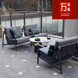 Outdoor Hotel Aluminum Alloy Sofa Villa Courtyard Garden Swimming Pool Leisure Bed Lounge Chair B&B Terrace Table and Chairs