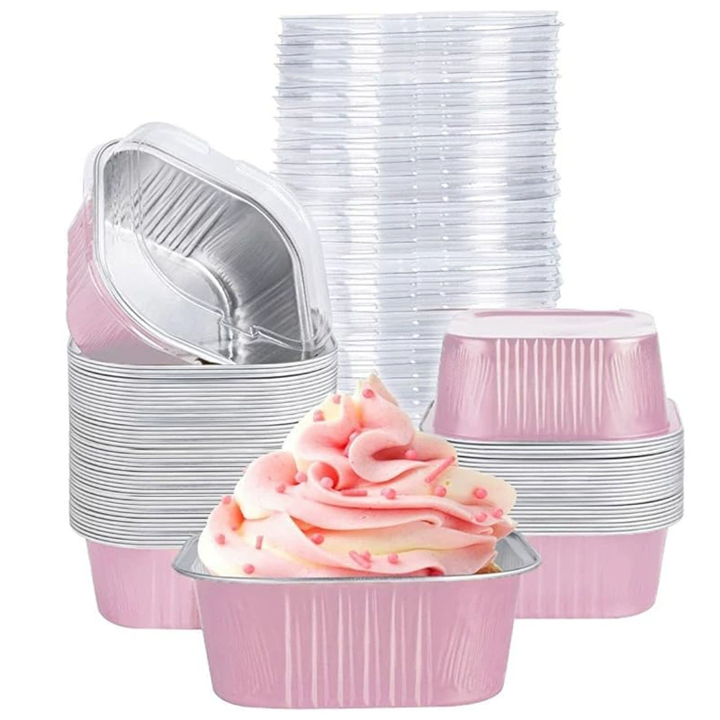 Кросс-бордерный хит продаж: квадратная алюминиевая форма для выпечки 150 мл, упаковка для десертов, коробка для тортов