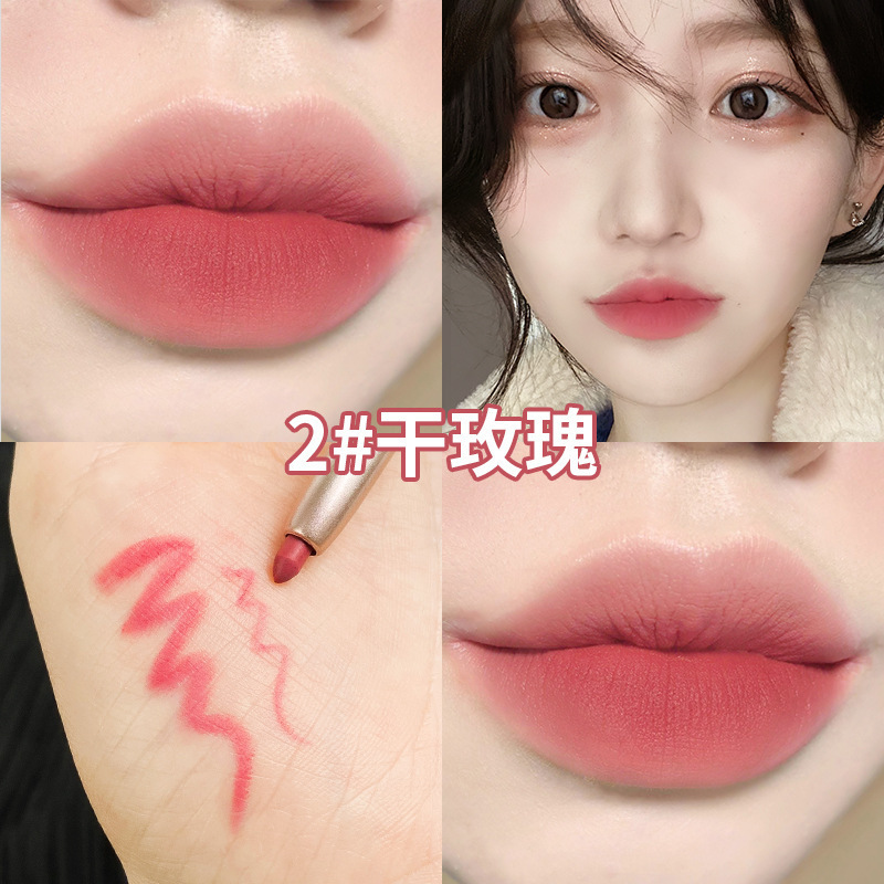 Han Qian rotativo automático lápiz labial mate impermeable duradero gancho de línea lápiz labial primavera y verano color desnudo fabricante de boca