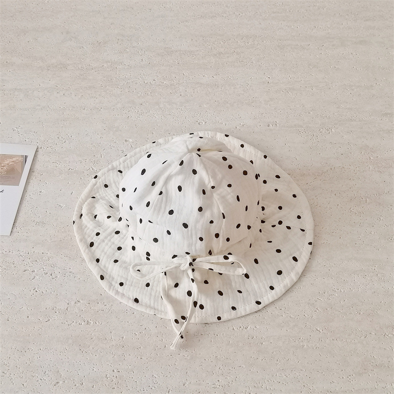 Chapéu de sol para bebé em gaze de algodão com estampado urso_voghion.com