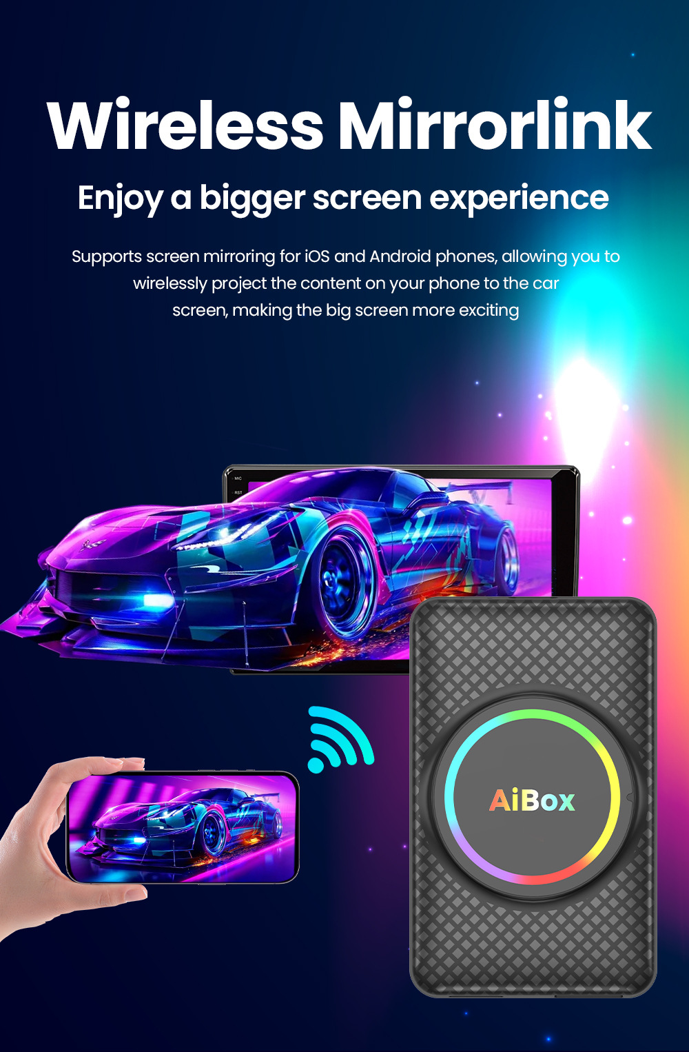 Carplay Adapter Box Converts Wired to Wireless with HDMI Output, Dual Wifi, Android Car-Machine Connectivity, and Screen Mirroring