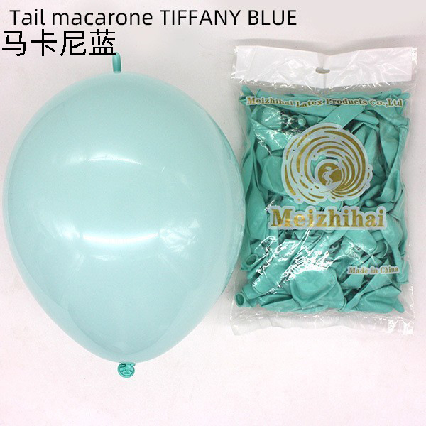 Macaron cola globo al por mayor globo de boda amor forma cadena cinturón decorativo aguja cola globo Día de San Valentín