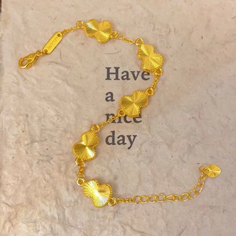 Exquisite Gold Laser Gourd Bracelet For Her Jewelry Gift_voghion.com
