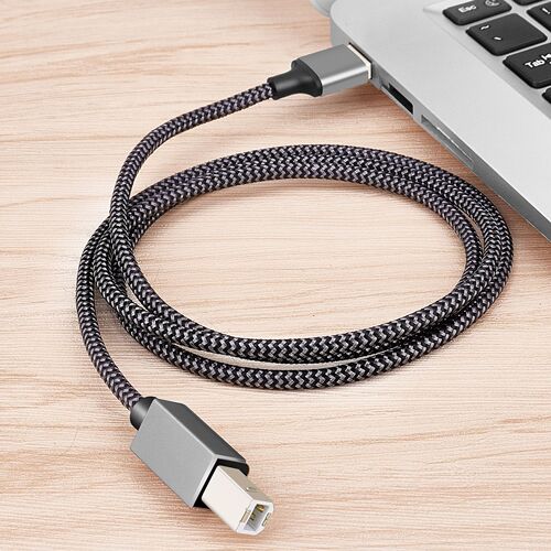 Wholesale USB to square port A/B port nylon braided printing cable printer cable square port printer data cable
