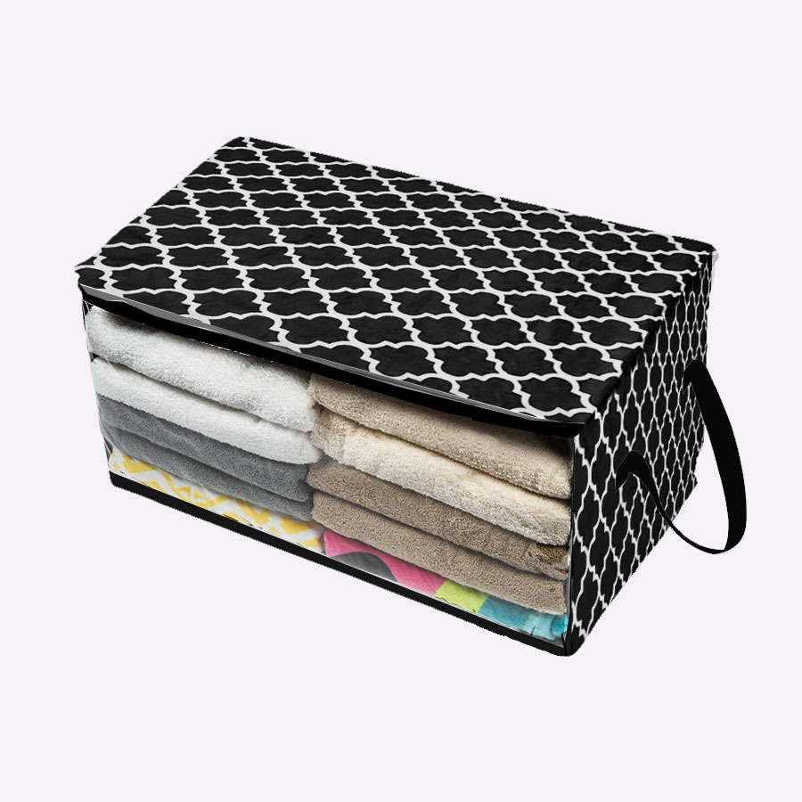 Bolsa de almacenamiento de taza no tejida Bolsa de almacenamiento debajo de la cama Bolsa de embalaje y acabado de ropa doméstica transfronteriza Edredón visual transparente