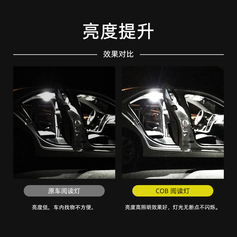 12V-85 Truck Car Roof Reading Light Cob Wide Voltage Car Interior Lighting Car Roof Cab with Switch