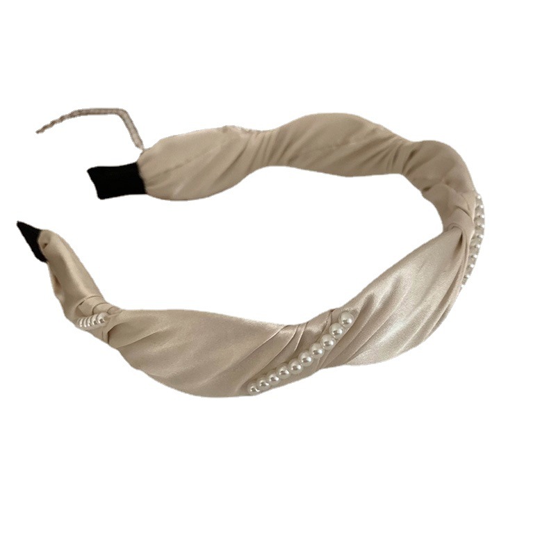Nueva perla bobinado diadema hecha a mano de las mujeres lavado cara simple horquilla Corea del Sur avanzada simple diadema accesorios para el cabello