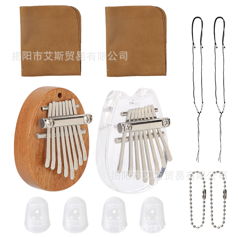 8 teclas mini Kalimba delicado dedo pulgar piano Marimba música accesorios colgante regalo
