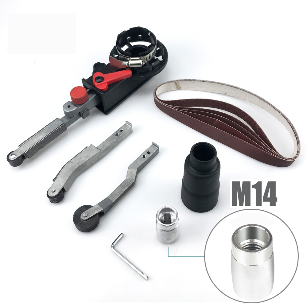 15mm cinturón pulidora máquina de pulir manga herramienta de giro gran angular molienda conversión cinturón accesorios de la máquina