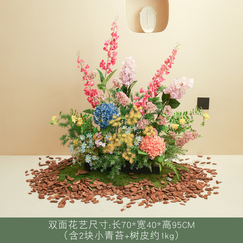 莫奈花園シミュレーション花偽緑植造景組合せ室内高級バイオニクス植物ショーウインドー装飾景観置物|undefined