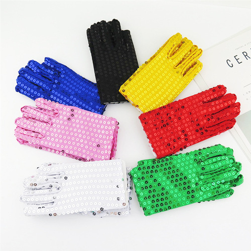 Children's Michael Jackson sequin gloves stage dance gloves Children's Day performance dance gloves