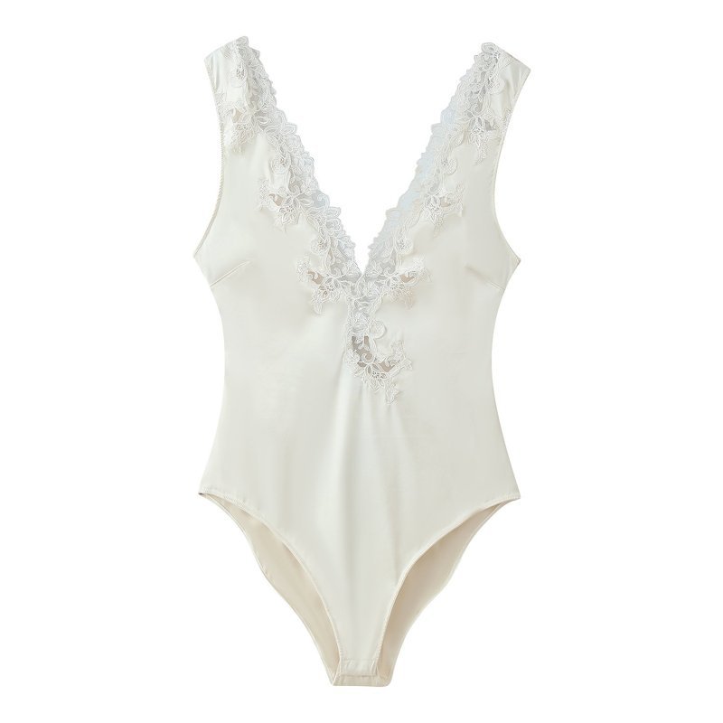 KAOPU ZA New European and American Style 2026 Summer Women's Clothing Hot Selling Lace Satin Textured Camisole Bodysuit
