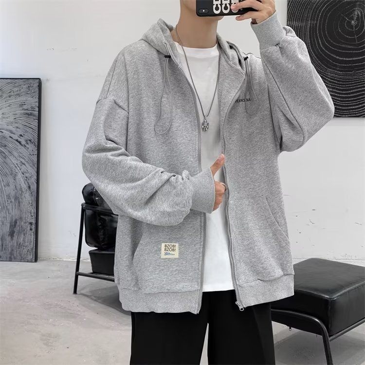 Men's coat Men's loose vintage loose hoodie cardigan_voghion.com