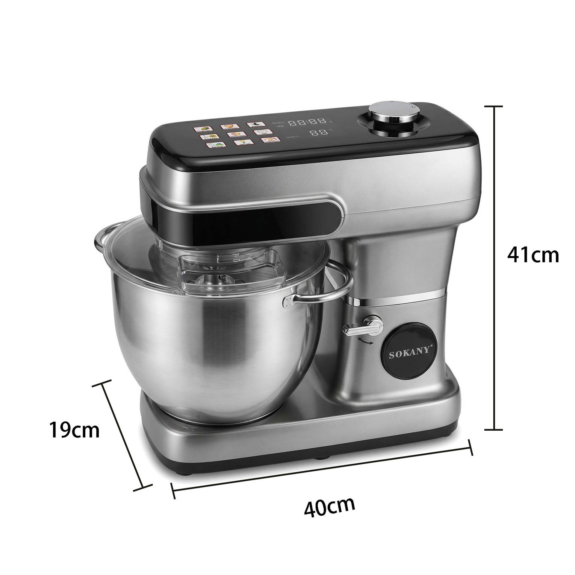Cross-border EU Standard Household Chef Machine 2200W Electric Dough Mixer Cream Mixer 12L Egg Beater Food Processor