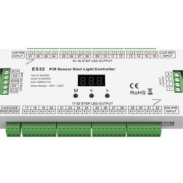 Es32 (for Colorful Lights, Single Color Use) Led Controller 5-24V Human Body Sensor Switch Stair Light Controller Es32 (for Colorful Lights, Single Color Use) Led Controller 5-24V Human Body Sensor Switch Stair Light Controller