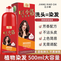 江小彩泡泡染染髮膏免漂自己在家染髮劑植物蓋白懶人染髮一件起批