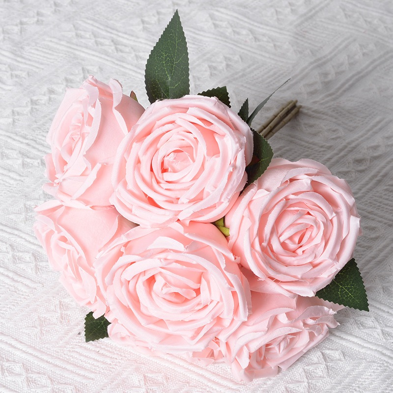 Rosa artificial 7-cabeza imperial concubina Rosa sosteniendo Flor de estilo europeo Flor de seda boda Hotel sala de estar decoración transfronteriza al por mayor