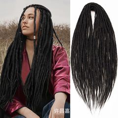 かつら欧米の化学繊維のかぎ針の髪の汚いお下げの双尾の汚いお下げのdreadlock doubleカラーの雷鬼の汚いお下げ