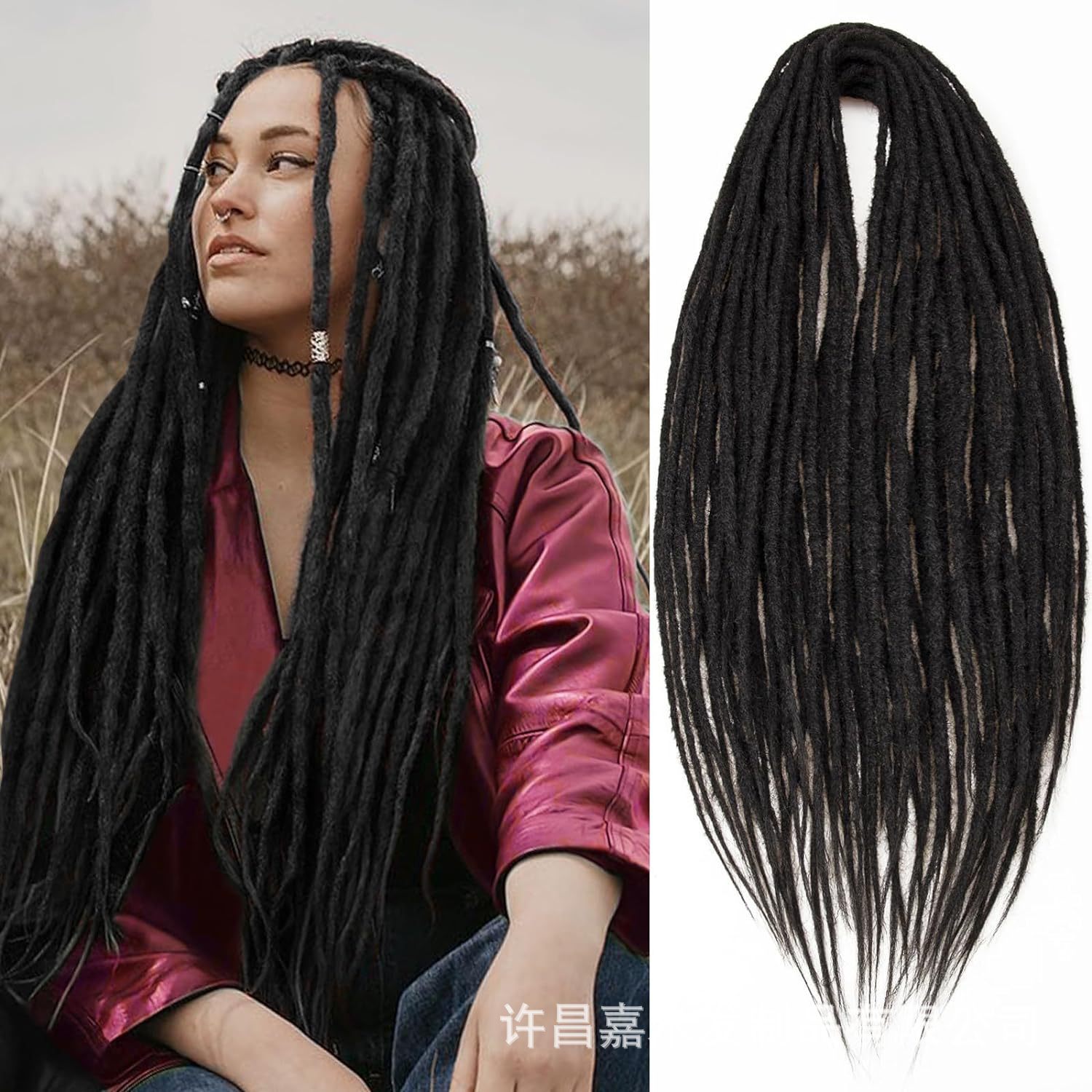 Perucas europeas y americanas fibra química crochet trenza doble cola trenza dreadlock doble color reggae trenza trenza